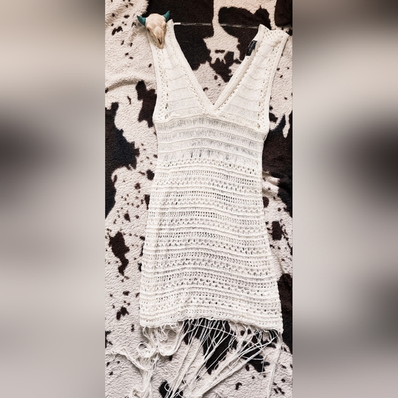 Club z collection Other - "CLUB Z COLLECTION " WOMEN'S CROCHET FRINGE DRESS - IVORY